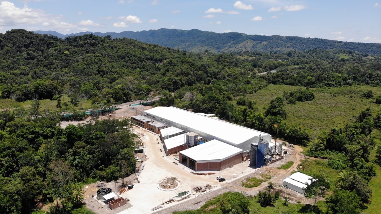 An arial shot of a factory