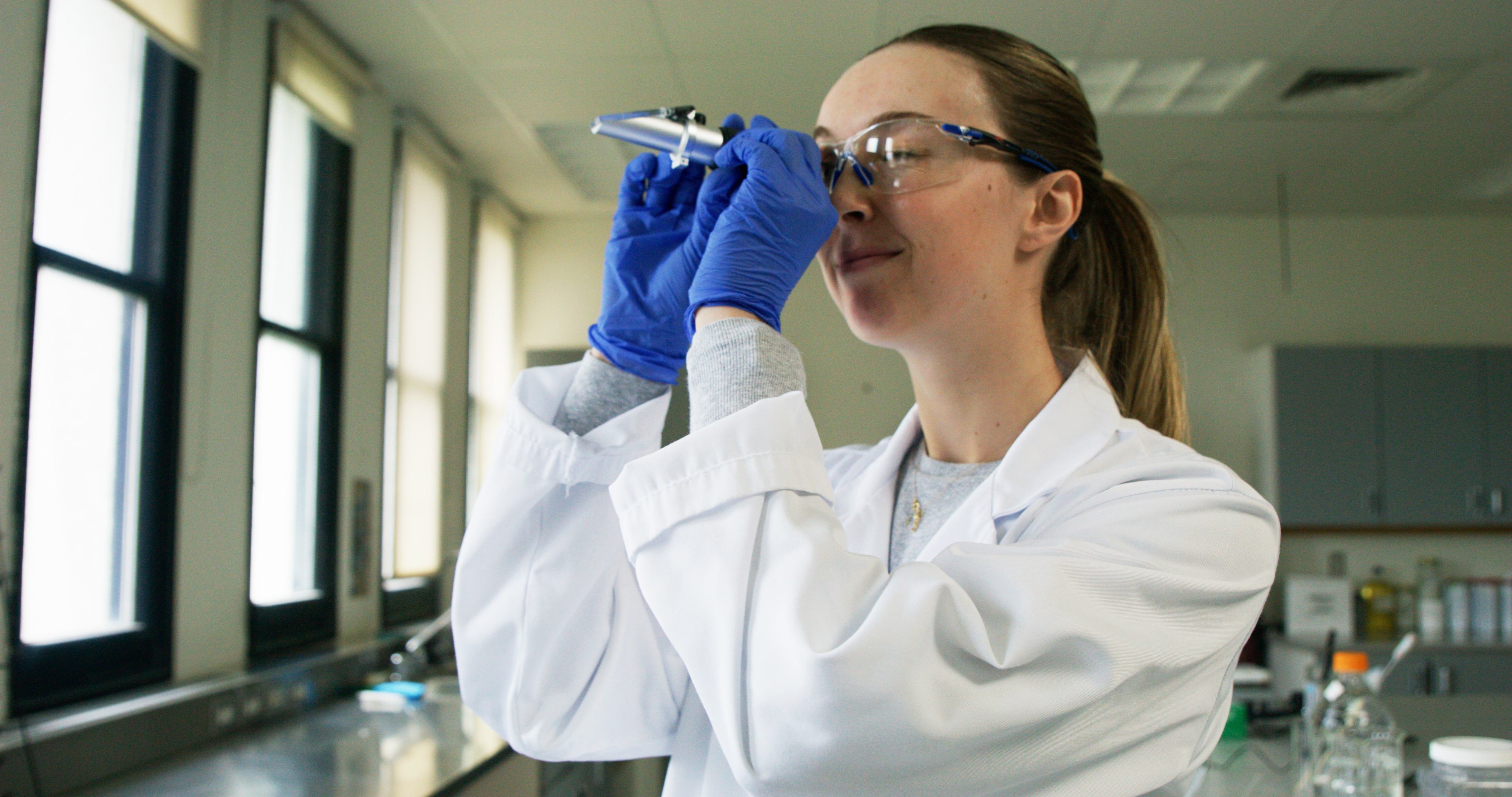 A woman in a lab
