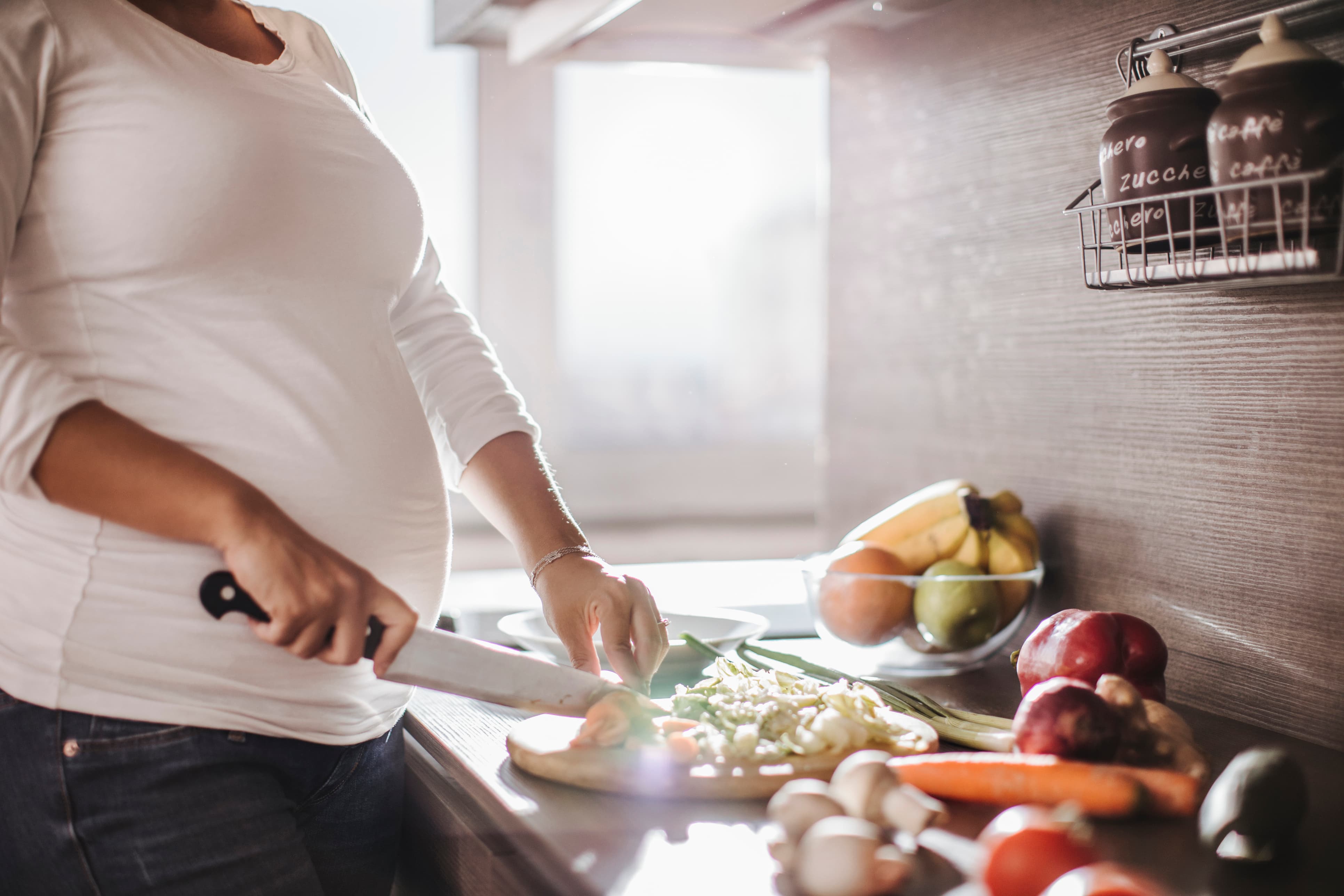 Woman chopping vegetables