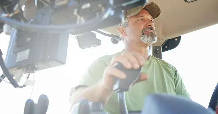 Farmer on tractor