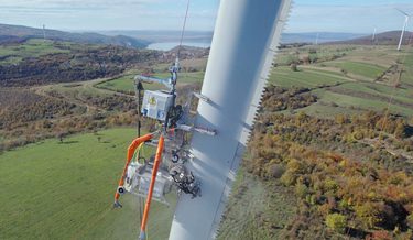 A robot on a windmill