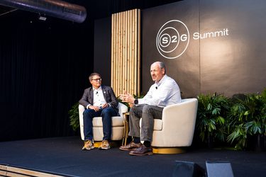 Two men on stage