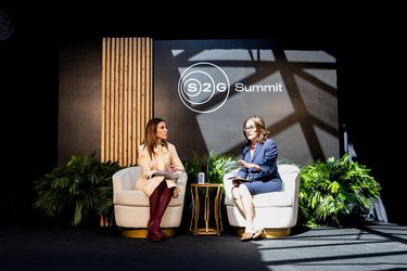 Two women talking